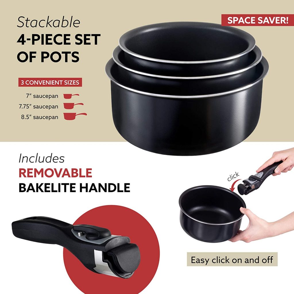 Picture of Chef's saucepans with bakelite removable handles