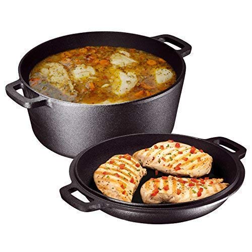 Cast iron double dutch oven sauce pan