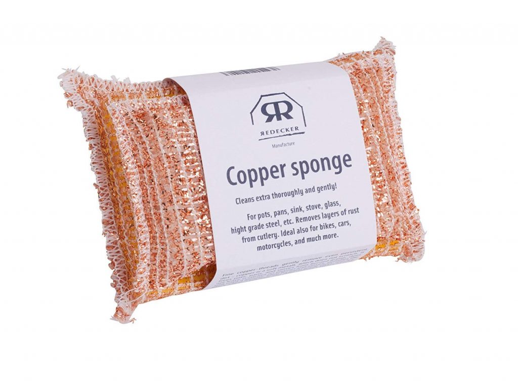 Redecker Copper sponge, Non- durable scrubber cleans stainless steel