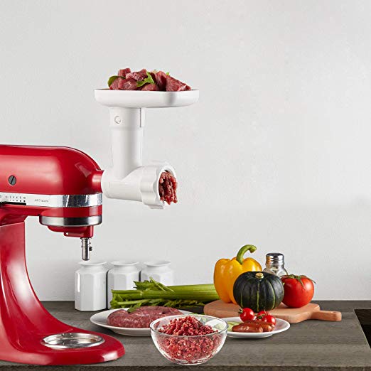 Food meat grinder attachment with accessories