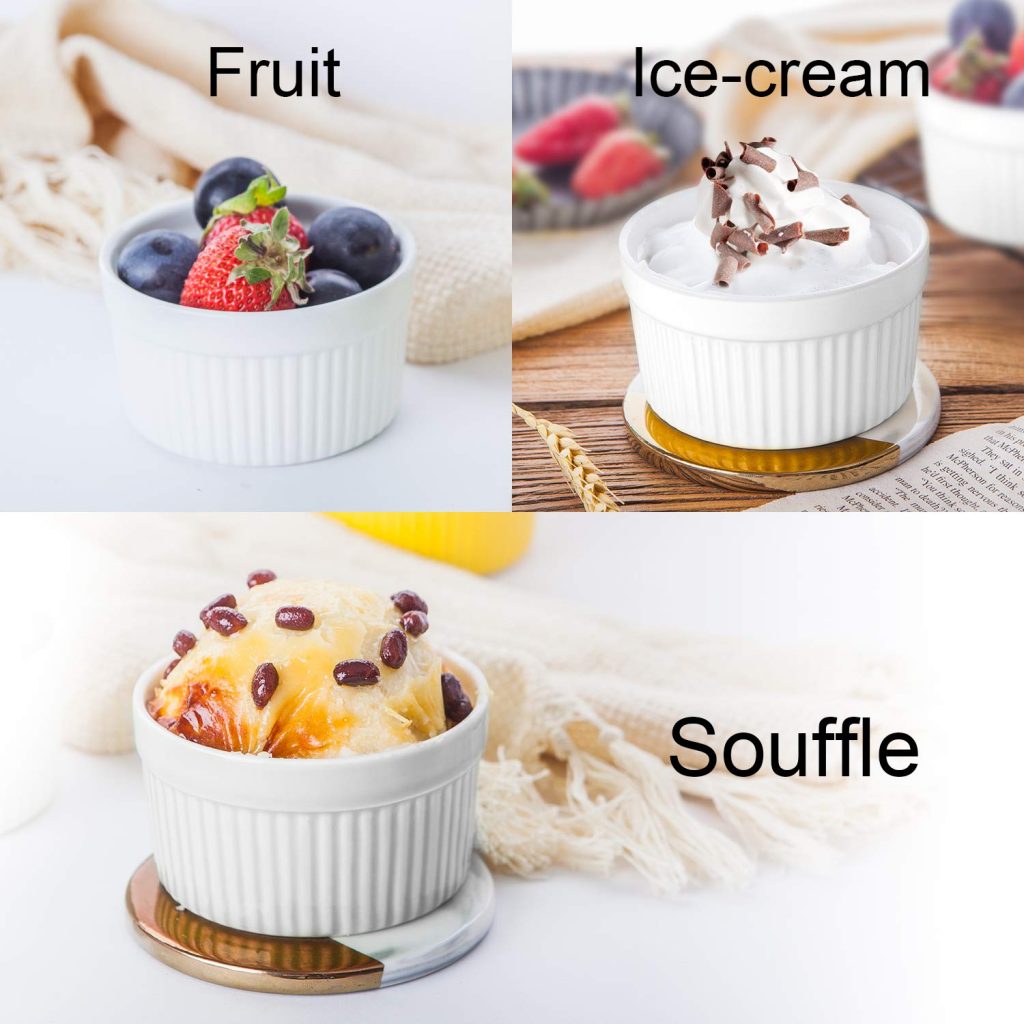 various ways to use the Accguan porcelain ramekins like for fruit