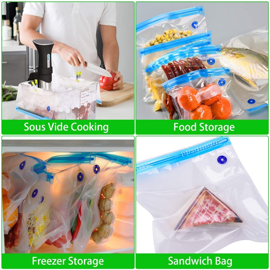 30 reusable vacuum food storage bags