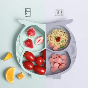 Bebamour cute silicone plate for toddlers and Babies that stick to table