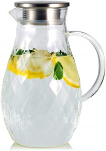 Borosilicate Glass Pitcher with Lid and Spout