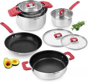Rondell savvy best type of stainless steel cookware set, pots and pans 