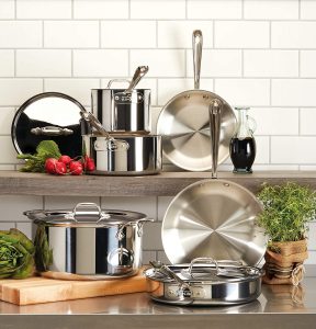 Tri-Ply All Clad Stainless steel Professional Grade 10 Piece Cookware set