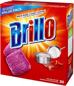 Brillo pad used on stainless steel cookwares