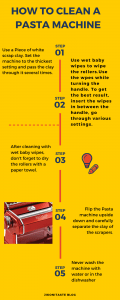 Infograph showing how to clean a pasta machine