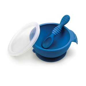 Bumkins suction silicone baby bowl with Lid