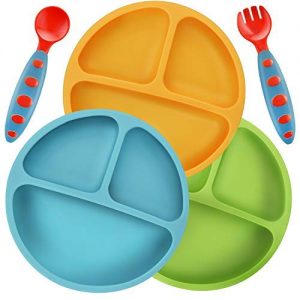 Pandaer Divided and Unbreakable silicone best baby plate
