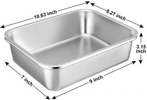 Picture showing the size and dimension of a deep Lasagna dish