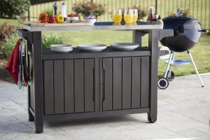 Storage for bbq equipment and grill tool storage cabinet