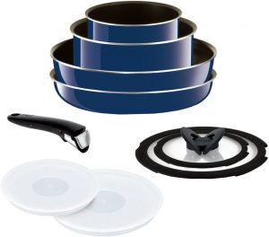 T-fal Grand Bleu stackable pots and pans with removable handles