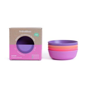 Best Baby Bowls - Set of 4 Eco-friendly toddler Bowls by Bobo&Boo