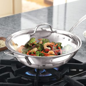 Calphalon Stainless-steel Stir fry Wok for Electric, gas, ceramic and Induction cooktop