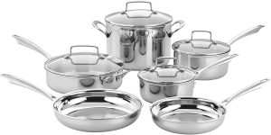 Cuisinart best stainless steel pots and pans cookware for induction, electric stovetop and gas cooktop