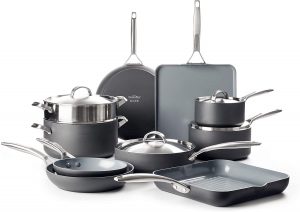 GreenPan Anodized best healthiest non-stick ceramic cookware set for gas and electric stove tops