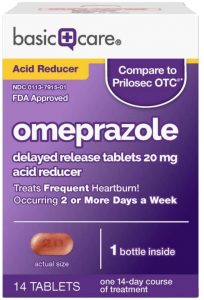 Omeprazole frequent heartburn medication tablets