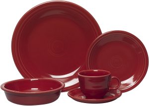 Scarlet color fiesta 5 Piece Dinnerware set