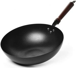 carbon steel cast iron stir fry flat bottom best carbon steel Wok for Electric and induction stove