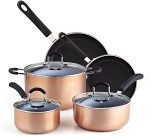 Copper cookware sets suitable for electric stove tops