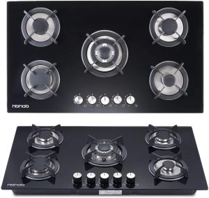 Gas cooktop with tempered glass burner