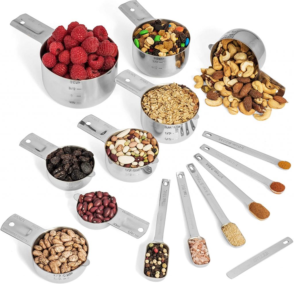 Hudson Essentials Stainless Steel Measuring Cups and Spoons Set