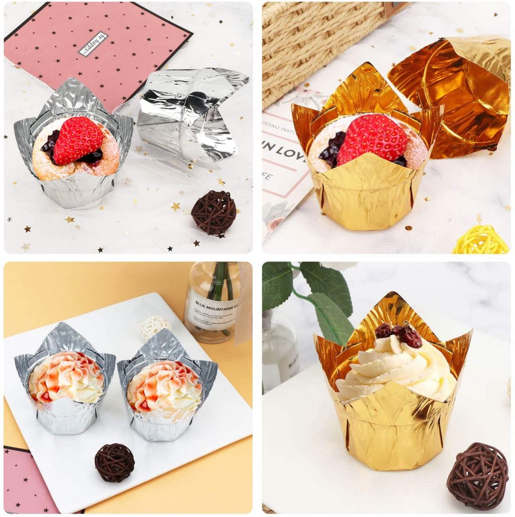 Cupcake Aluminum liners foil baking cups and muffin cups