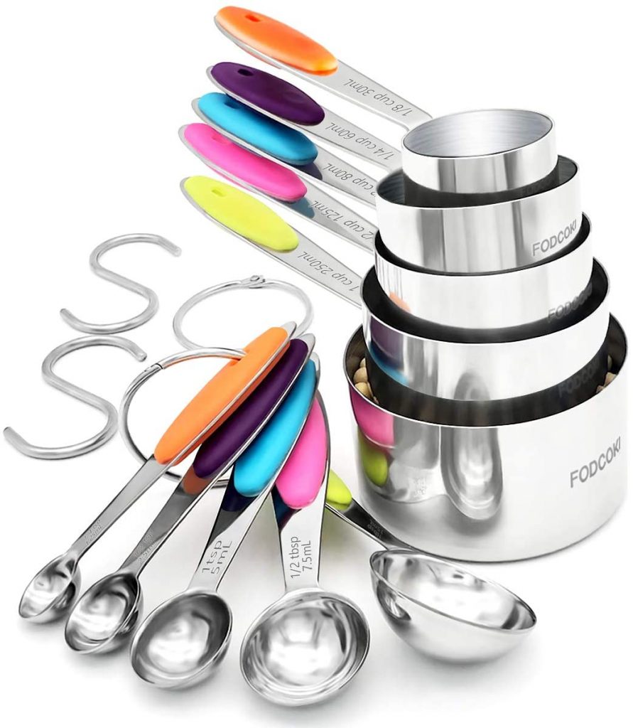 Measuring Cups and Spoons Set of 12 for Dry and Liquid Ingredients