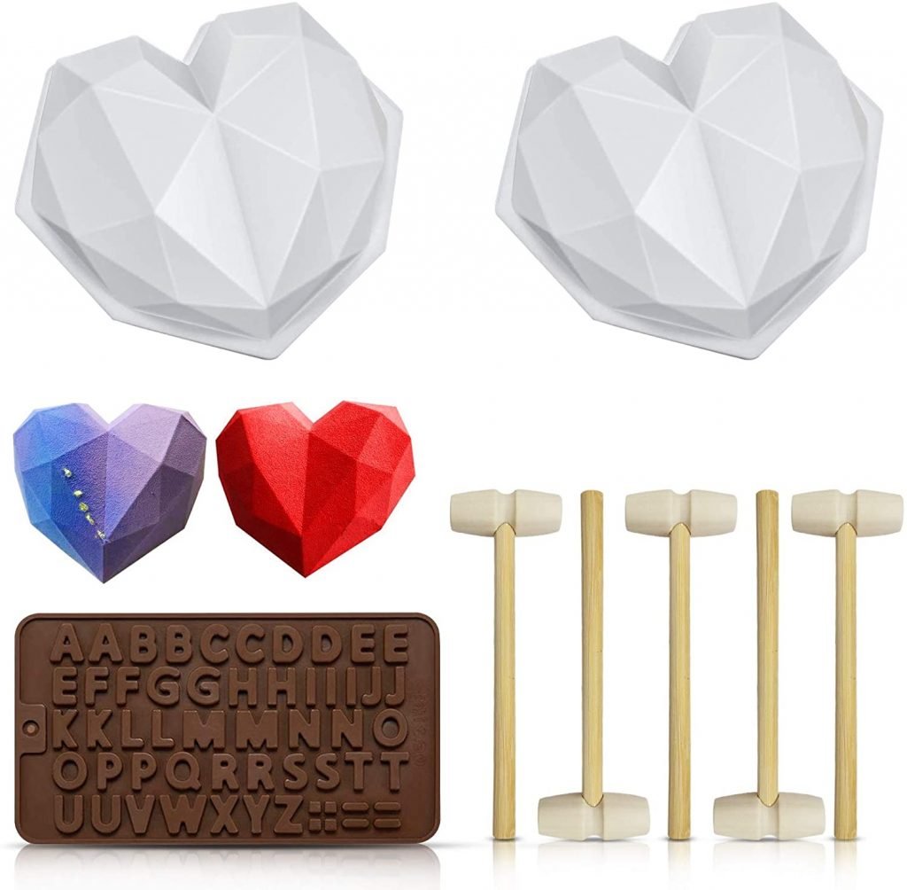 heart shaped silicone baking mold for chocolate