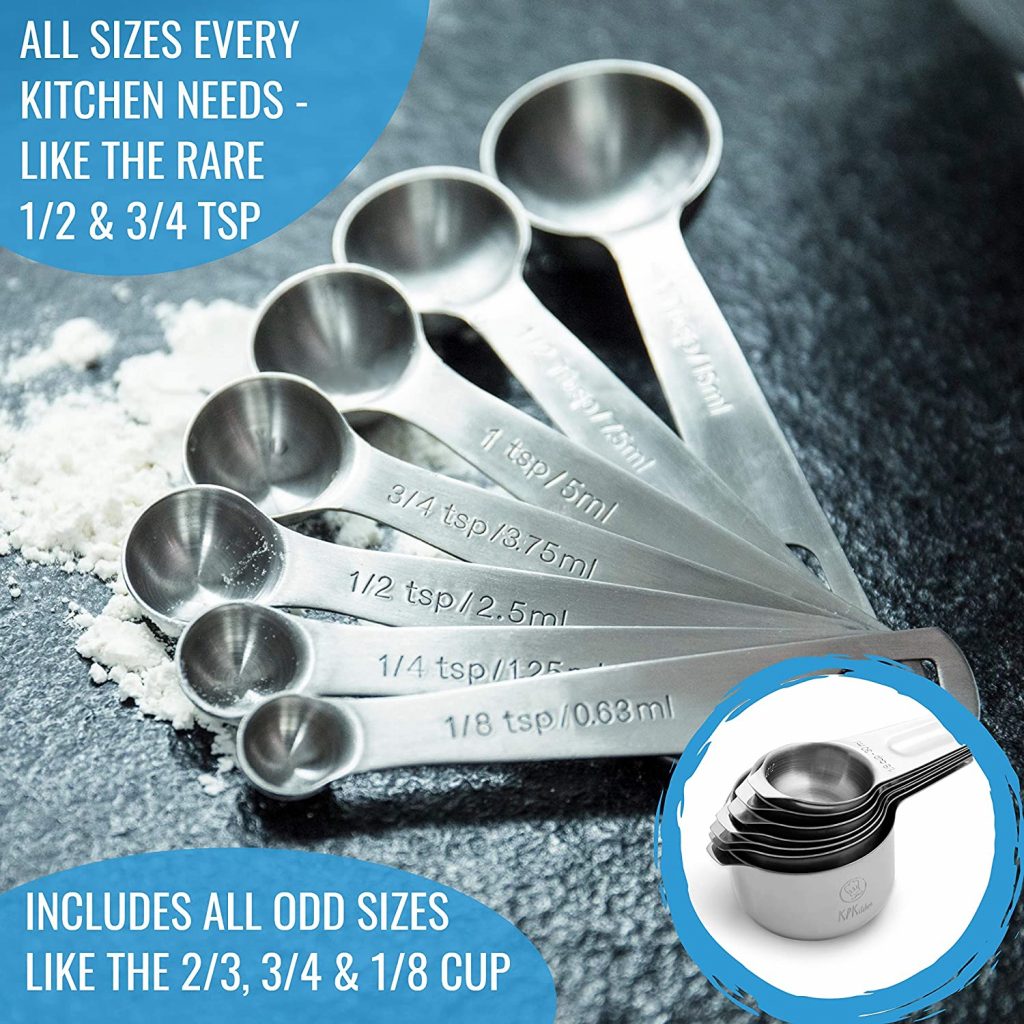 Stainless Steel Measuring Cups and Spoons Set for Dry and Liquid Measurement