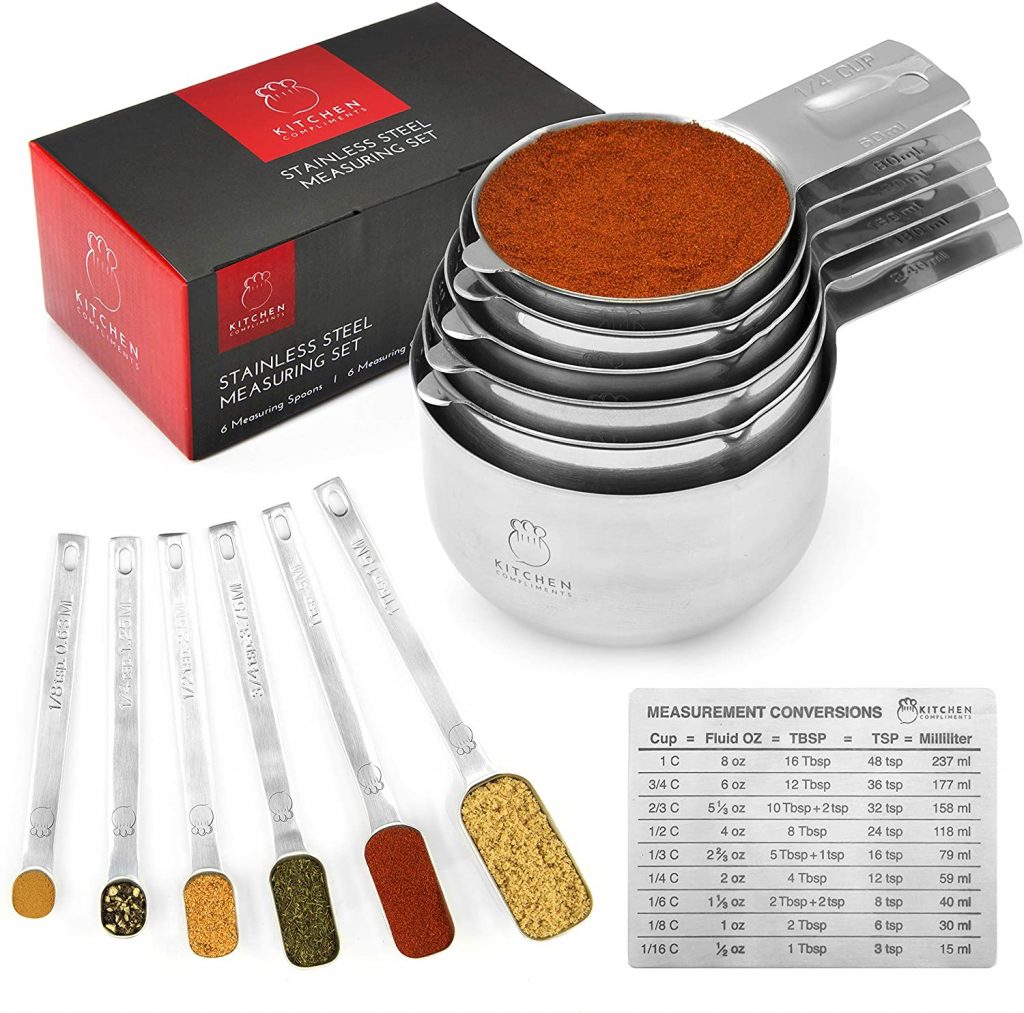 Kitchen Stainless Steel Measuring Spoons Set - Liquid or Dry Ingredients